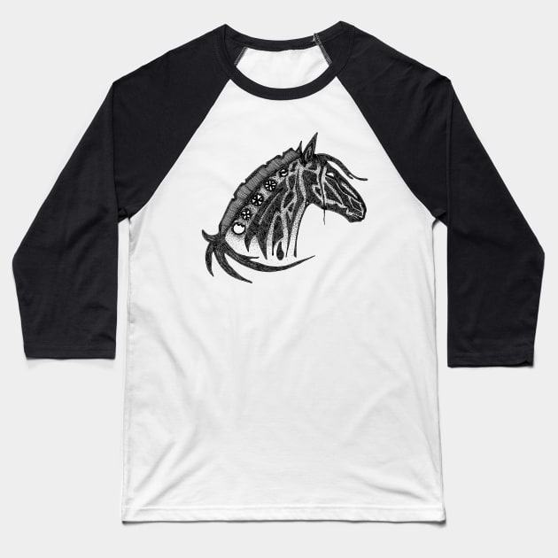 Native American Horse Baseball T-Shirt by Anna_DeVries